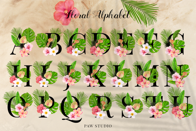 tropical-graphic-letters-numbers-floral-frames-monogram