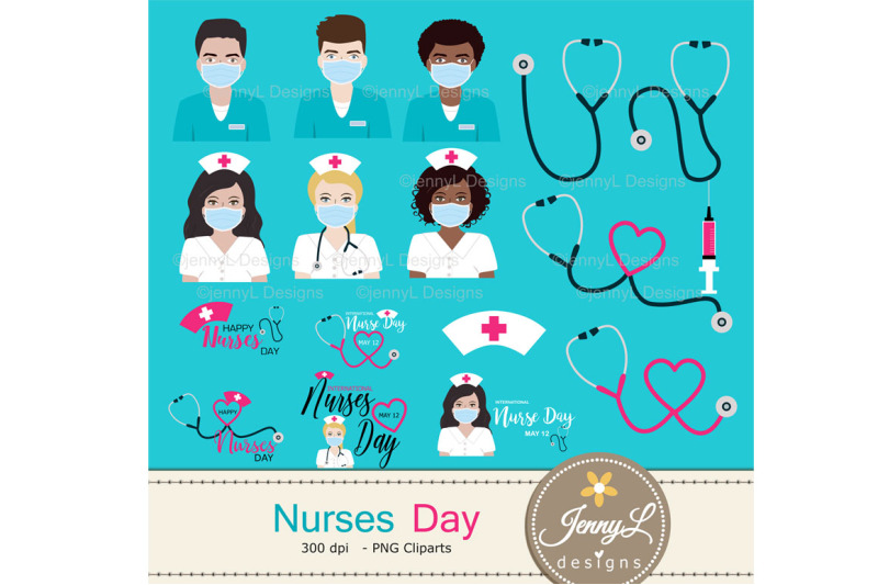 nurses-day-digital-papers-amp-stethoscope-clipart