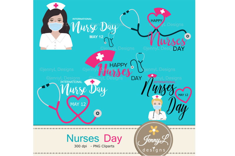 nurses-day-digital-papers-amp-stethoscope-clipart