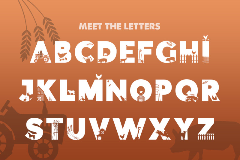 on-the-farm-font-farm-font-silhouette-font-cricut-font
