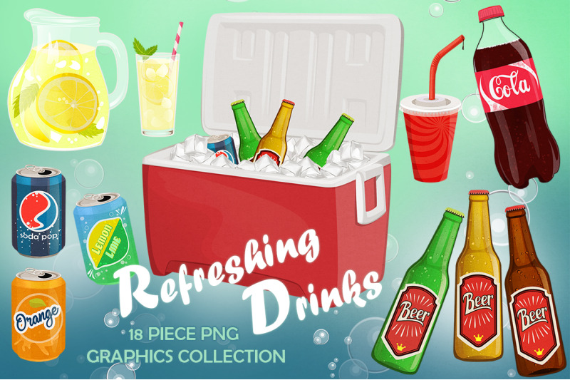 refreshing-drinks-graphics-set