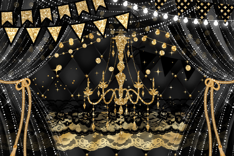black-and-gold-party-decorations-clipart