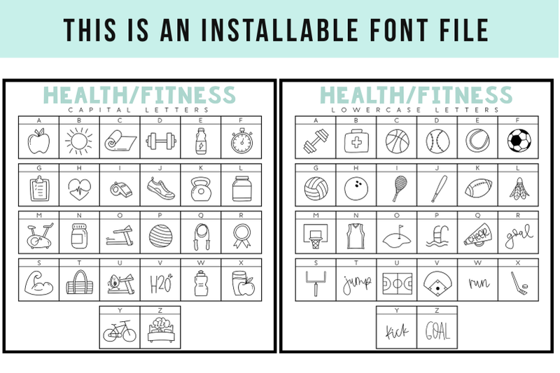 health-and-fitness-font-doodles