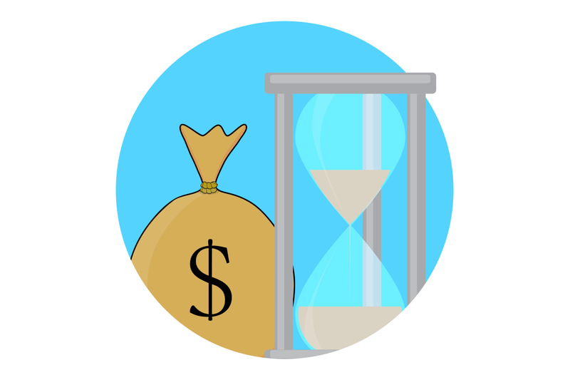 time-and-money-icon-concept
