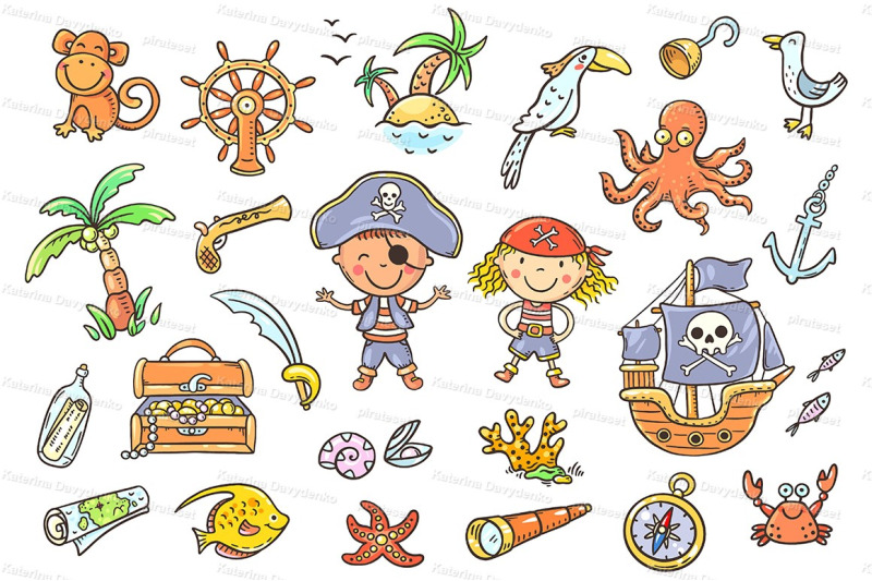 a-set-of-pirate-cliparts-suitable-for-stickers