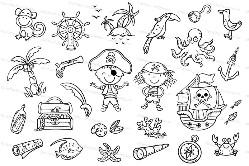 a-set-of-pirate-cliparts-suitable-for-stickers