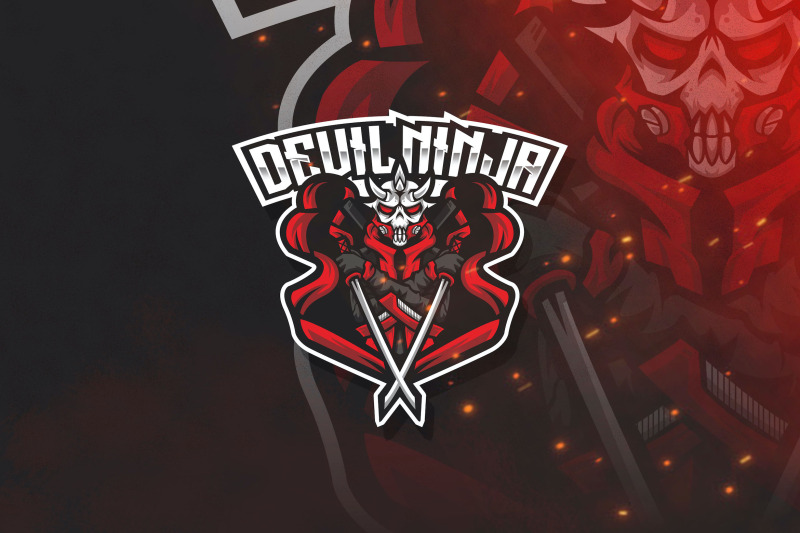 devil-ninja-esport-logo-template