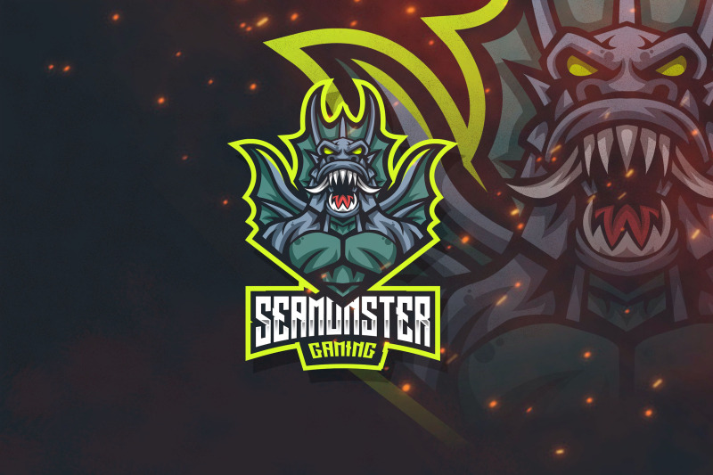 sea-monster-esport-logo-template