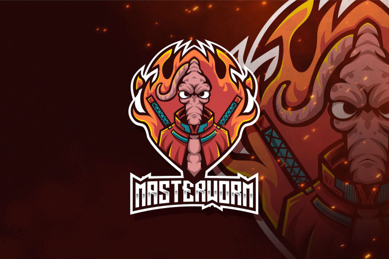 master-worm-esport-logo-template