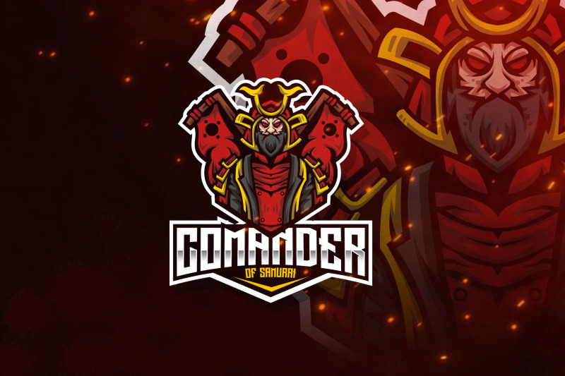 comander-of-samurai-esport-logo-template