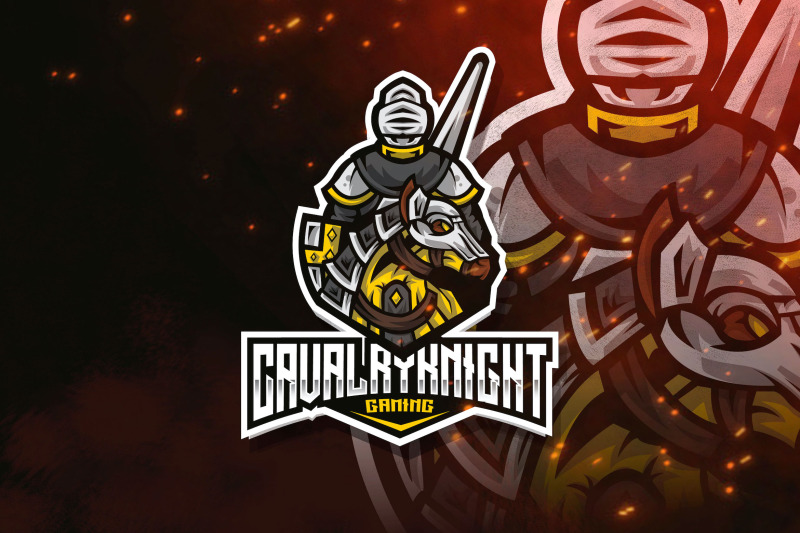 cavalry-knight-esport-logo-template