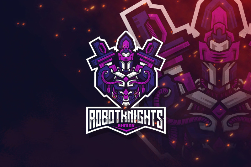 robot-knight-esport-logo-template
