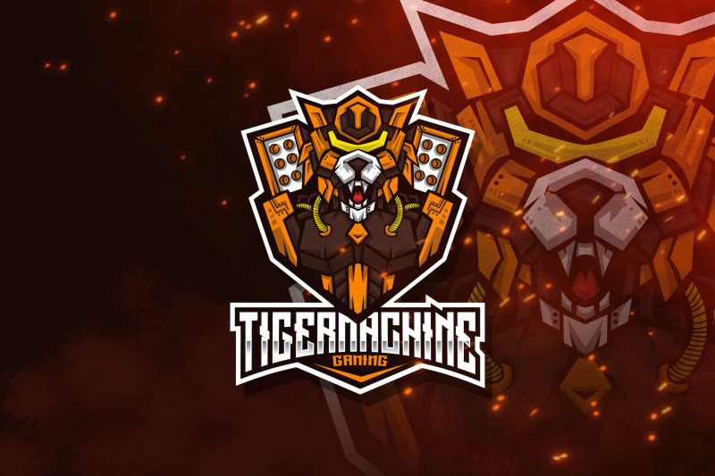 tiger-machine-esport-logo-template