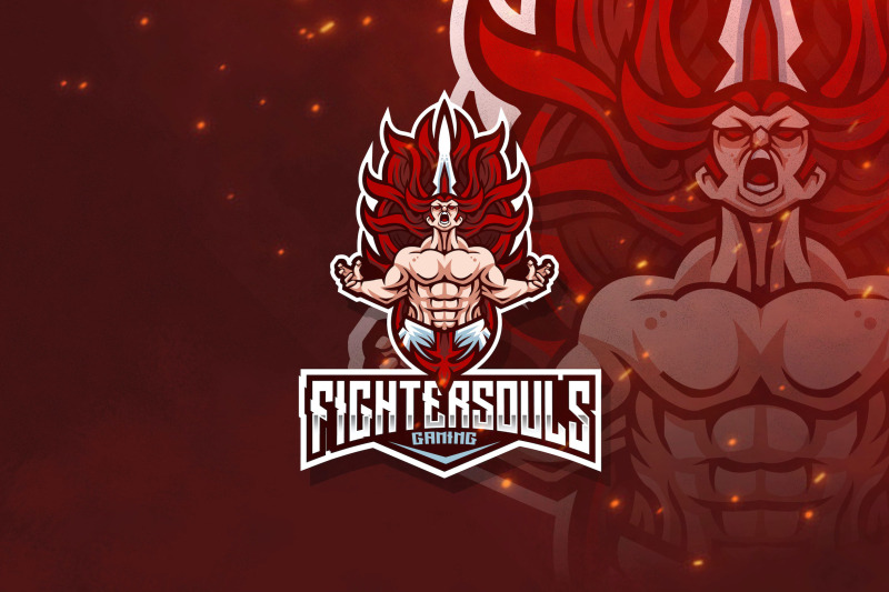 fighter-souls-esport-logo-template