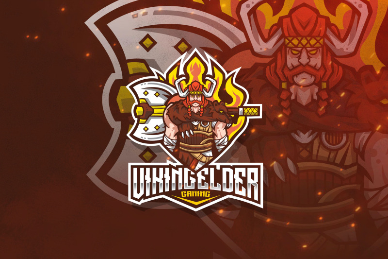 viking-elder-esport-logo-template