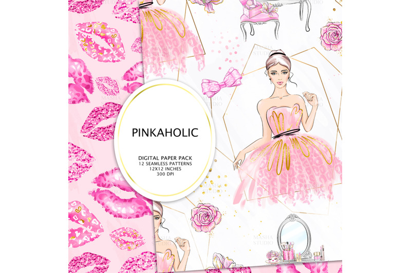 pinkaholic-digital-papers