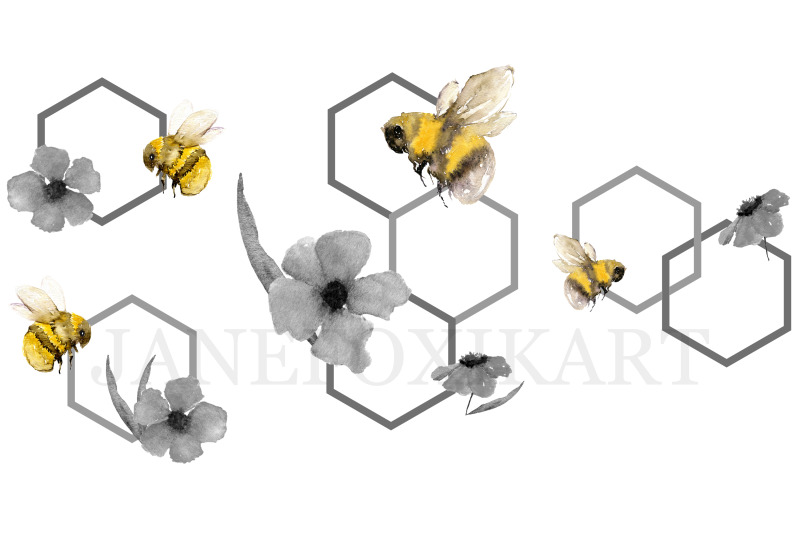 bees-and-flowers-set-cards-elements-and-wreaths-in-yellow-and-blue