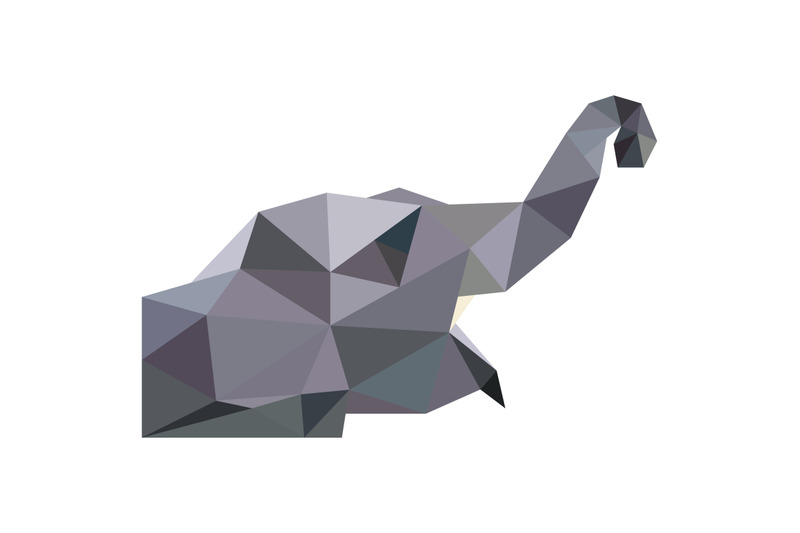 vector-elephant-set-elephant-triangle-geometric-illustration