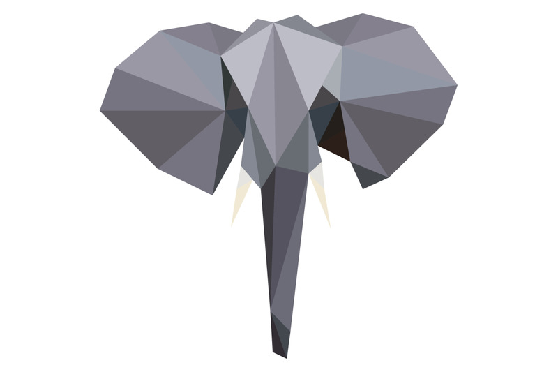 vector-elephant-set-elephant-triangle-geometric-illustration