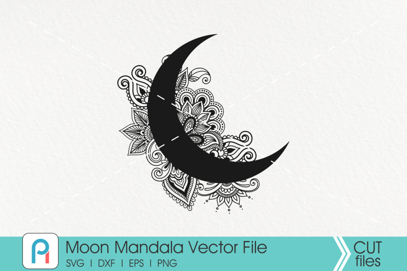 Download Moon Mandala Svg, Moon Svg, Crescent Moon Svg, Mandala Svg ...