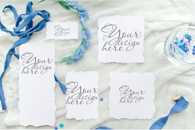 classic-blue-wedding-cards-set-mock-up