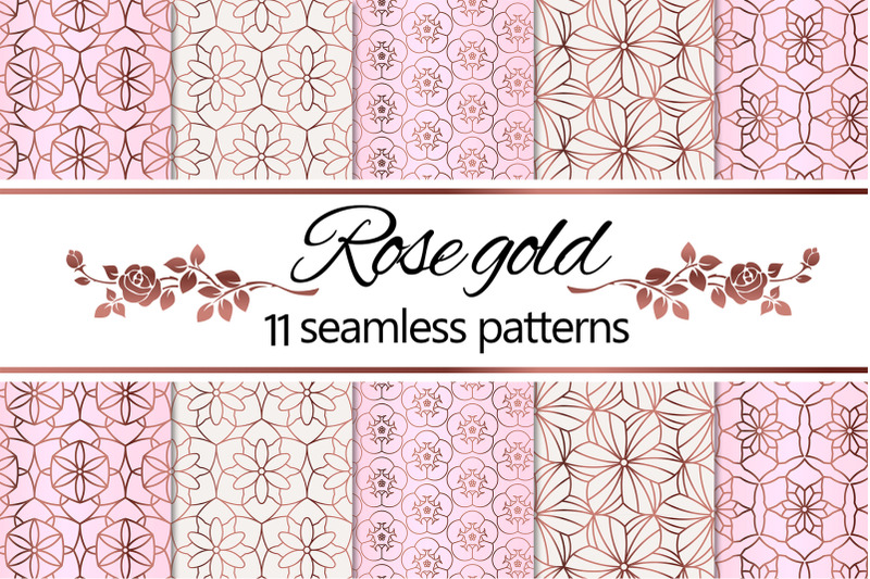 rose-gold-geometric-floral-patterns