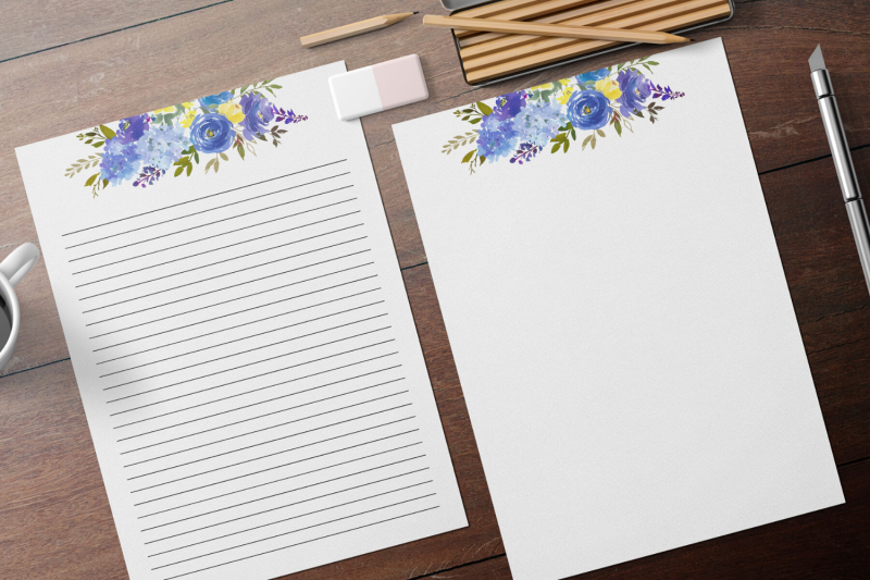blue-watercolor-printable-stationery-digital-lined-paper