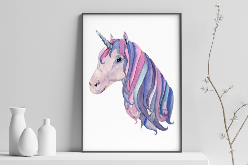 watercolor-unicorns-clip-art-set