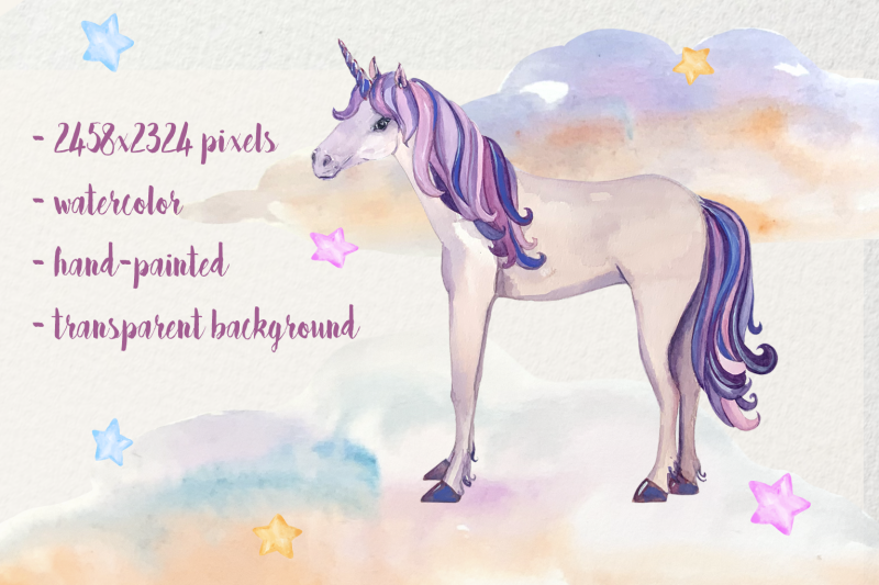 watercolor-unicorns-clip-art-set