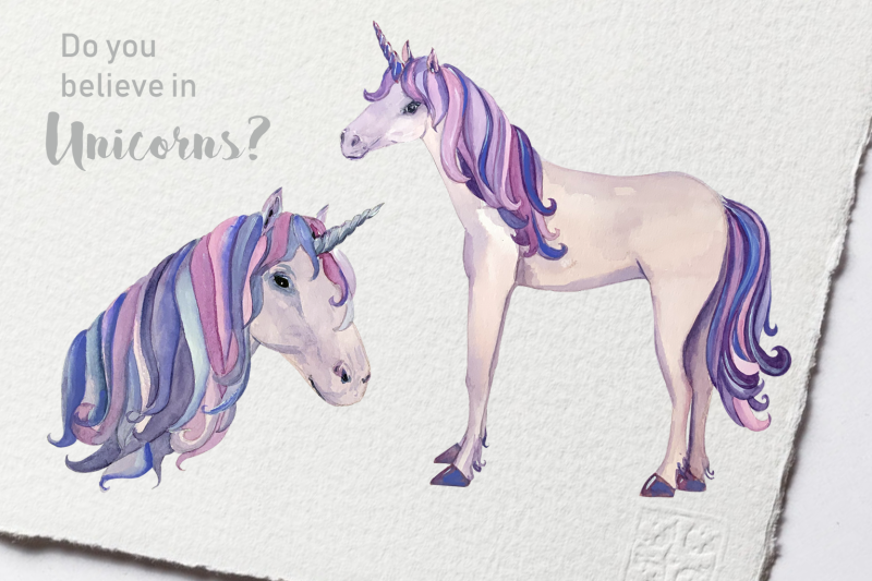 watercolor-unicorns-clip-art-set