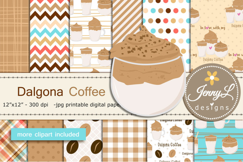 dalgona-coffee-digital-papers-and-clipart