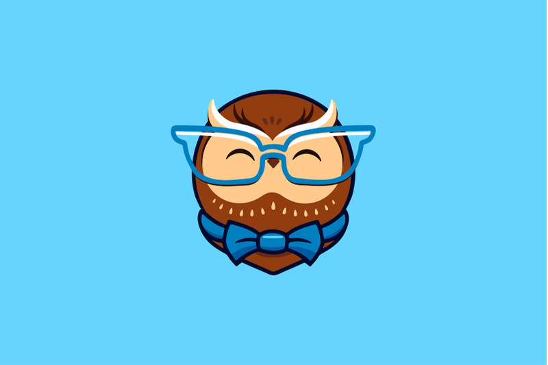 The cute owl, study logo By Lettering_Logo | TheHungryJPEG.com