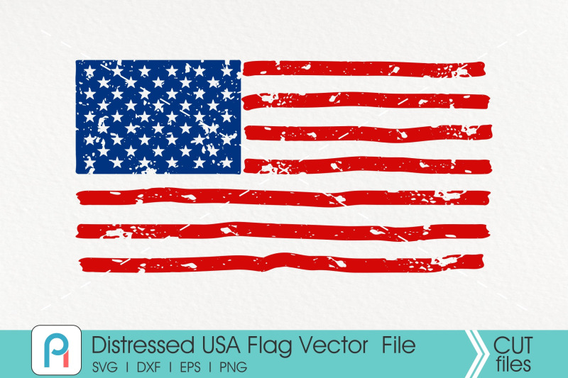 Distressed American Flag Svg, USA Flag Svg, Grunge USA Flag By Pinoyart