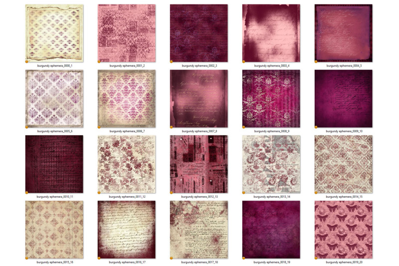 burgundy-ephemera-digital-paper