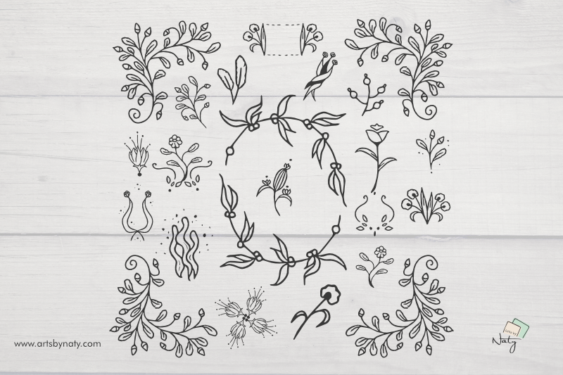 22-svg-and-png-floral-hand-drawn-elements