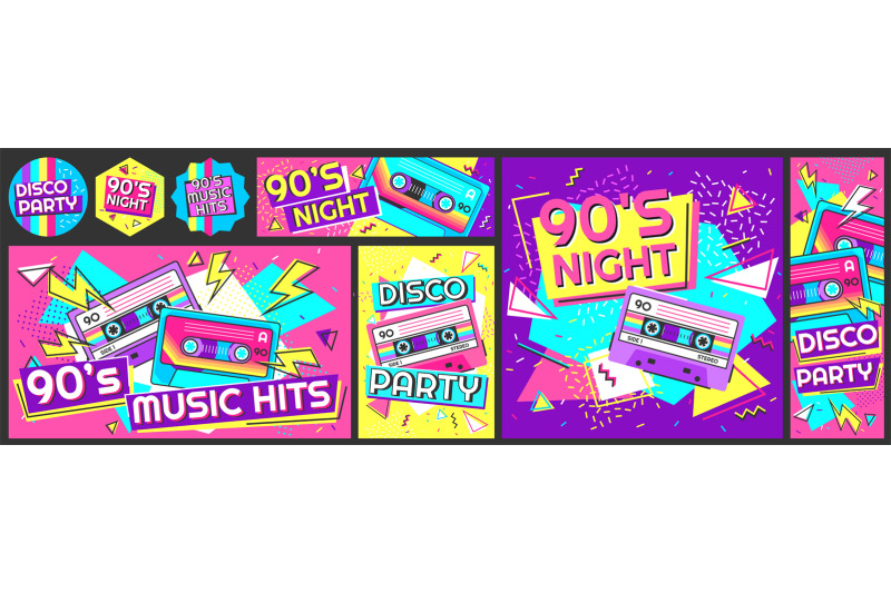 funky-90s-disco-party-poster-nineties-music-hits-banner-90s-dancing