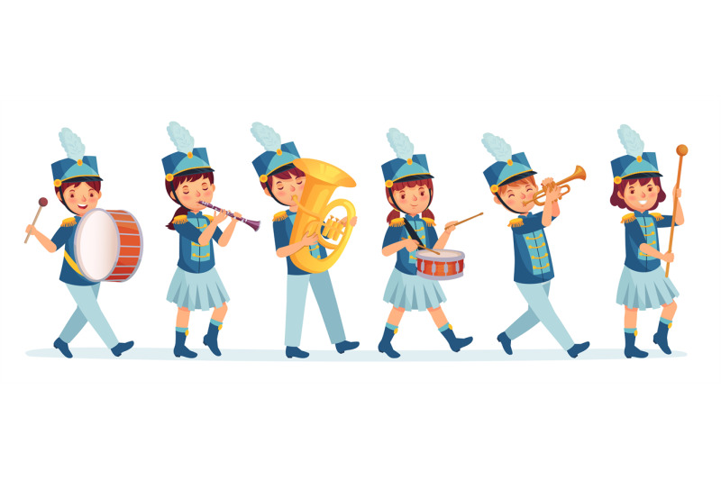 cartoon-kids-marching-band-parade-child-musicians-on-march-childrens