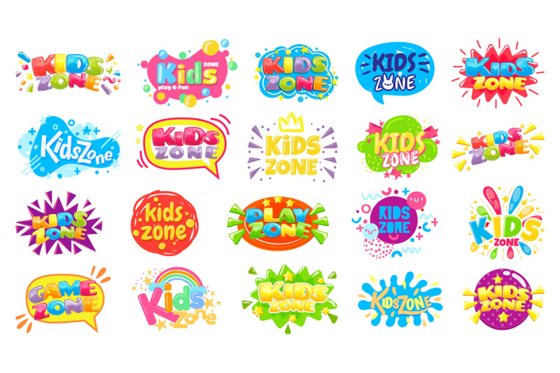 kids-zone-badges-kid-play-room-label-colorful-game-area-banner-and-f