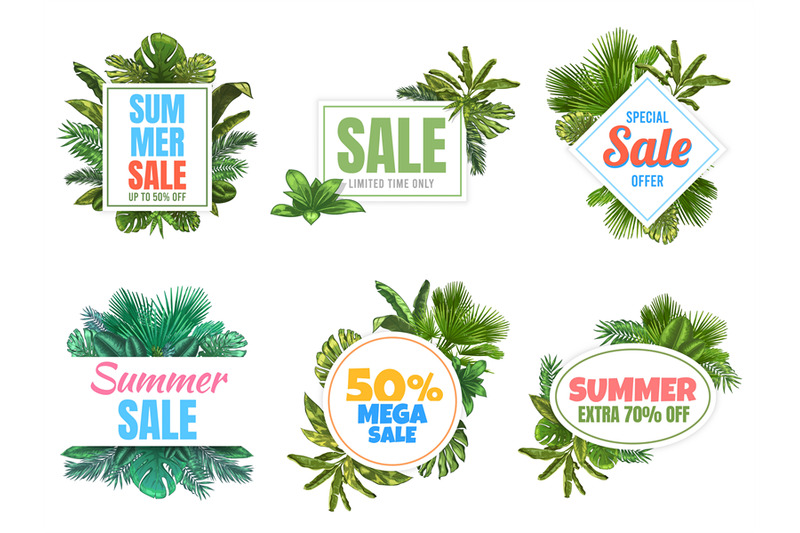 summer-sale-badges-abstract-sale-poster-with-tropical-leaves-floral