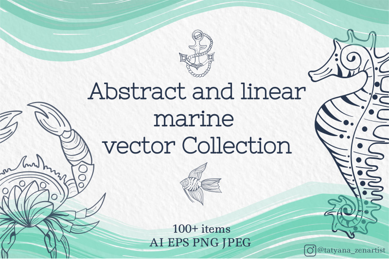 abstract-and-linear-marine-vector-collection