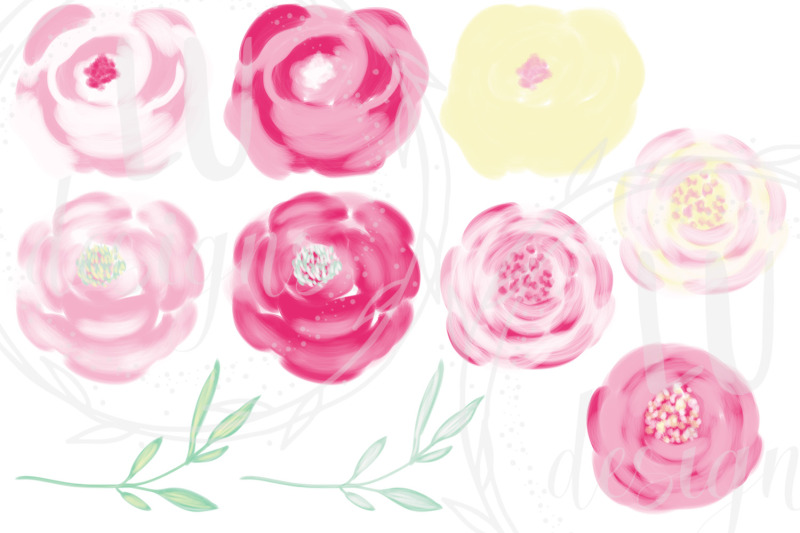 spring-flowers-clipart-pink-roses-wedding-floral-illustrations