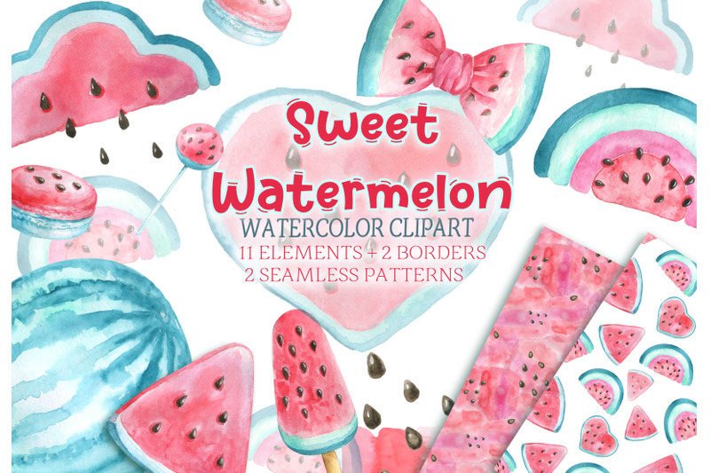 watercolor-watermelon-clipart-baby-shower-birthday-pattern-invitation