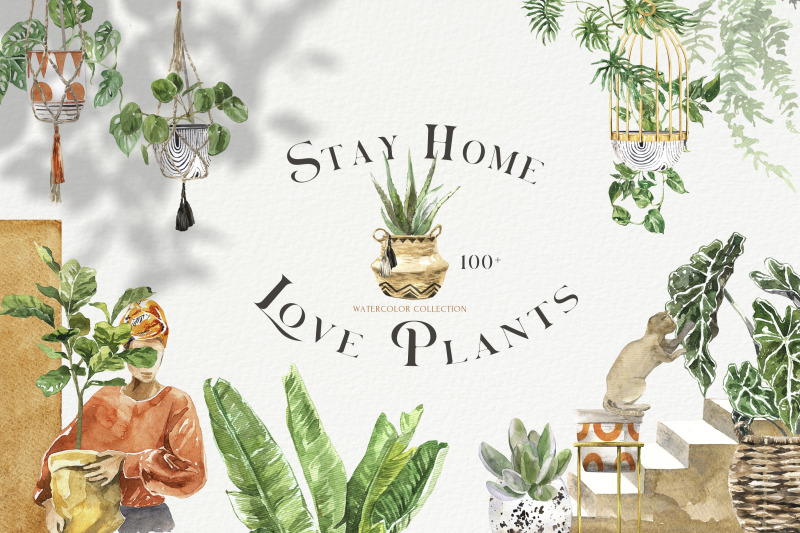 stay-home-amp-love-plants-watercolor-collection