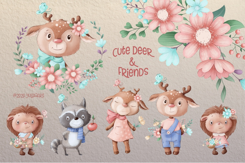 cute-deer-and-friends