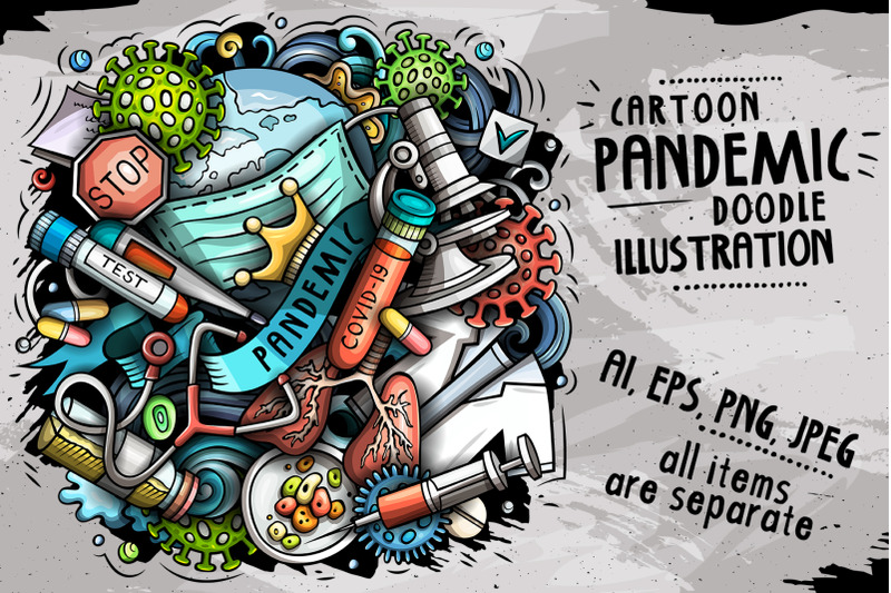cartoon-vector-doodles-pandemic-illustration