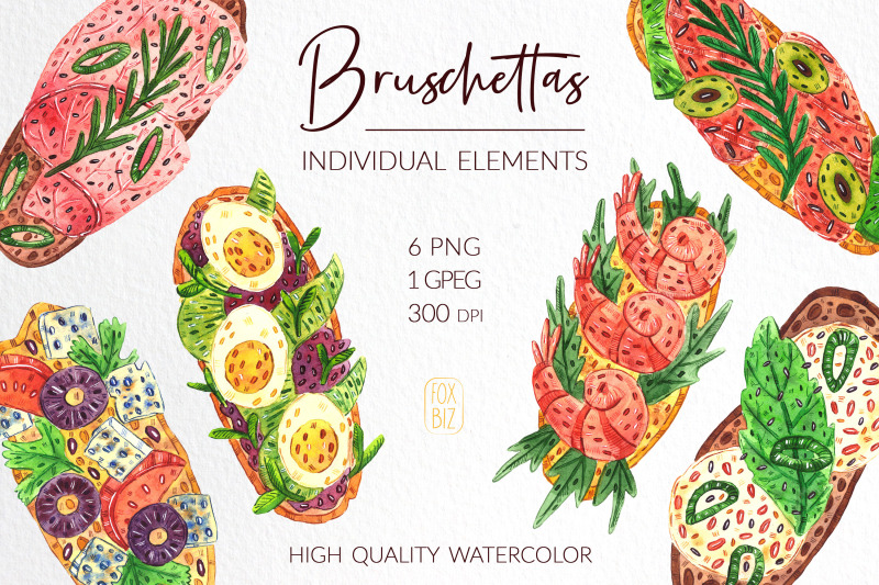 bruschettas-high-quality-watercolor-clip-art