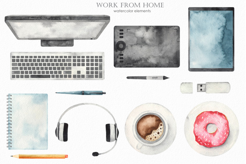 work-from-home-watercolor-collection