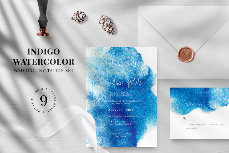 indigo-watercolor-wedding-invitation-suite