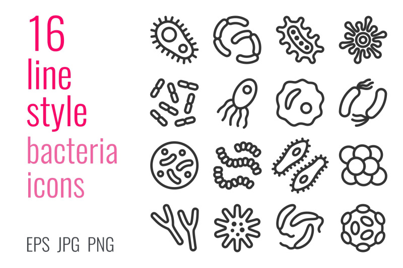 bacteria-microbe-virus-icon-set
