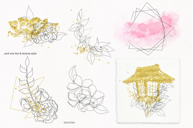 watercolor-amp-line-art-sakura-flowers-clip-art-illustrations